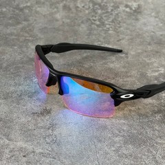 Oakley Flak Lightweight Sunglasses Prizm Blue Purple Lens Black Frame
