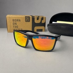 Costa Del Mar Rincon Sunglasses Black Frame Orange Mirror 580P Polarized NEW