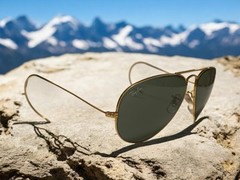 Vintage B&L Bausch and Lomb Ray-Ban Gold Plated Aviator Sunglasses, 147 mm