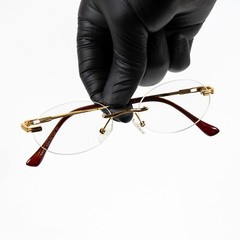 Vintage Mens Round Clear Tint Gold Frame Lens Retro Rimless Oval Hip Hop Glasses