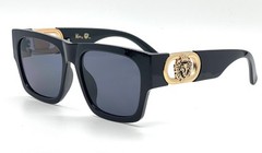 SQUARE GOLD LION HEAD MEDALLION SUNGLASSES CLASSIC CASUAL RETRO DESIGNER SHADES