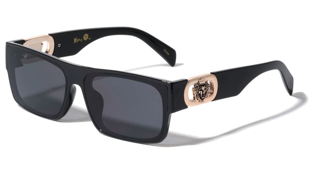 MENS Large Wide Frame Oversized Rectangle Shade Sunglasses Dark Lens Designer
