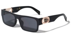 MENS Large Wide Frame Oversized Rectangle Shade Sunglasses Dark Lens Designer