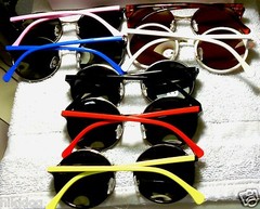 Round Sunglasses Dark Smoke Lenses Combination Metal Plastic Frame Hippie Retro