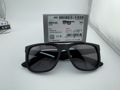 RAY-BAN JUSTIN RB4165 622/T3 RUBBER BLACK GRADIENT GREY POLARIZED SUNGLASSES 54
