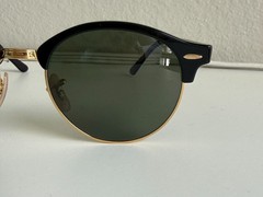 Ray-Ban RB4246 Clubmaster 901/58 Sunglasses Black Gold Frame Green Polarized