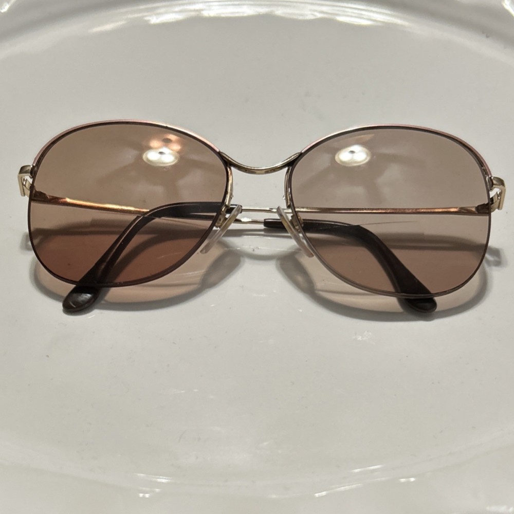 Vintage Charmant Japan Titanium Round Eyeglasses 135mm Temples, Brown Tint