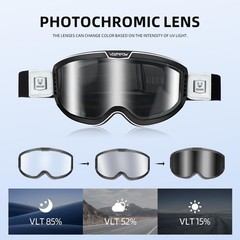 Photochromic Motorcycle Goggles Anti Fog, OTG Dirt Bike Motocross Goggles UV …