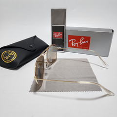 Ray-Ban RB3025 Aviator Pilot Sunglasses Gold Frame Gradient Brown Lens 58 mm