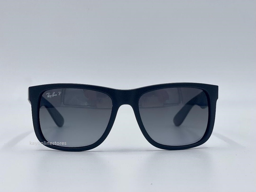 Ray Ban Justin Matte Black RB4165 622/T3 55mm Gradient Polarized Sunglasses New