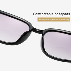 Unisex TR90 Square Tinted Bifocal Reading Glasses Lightweight Outdoor Sunglasses