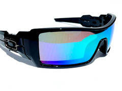 Oakley OIL RIG polished BLACK POLARIZED Galaxy JADE Mirror lens Sunglass 9081