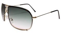 Designer Modern Upscale Fashionable Dapper Gold & Green Rectangle Sunglasses