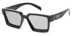 Locs Men’s New Square Black Frame Assorted Color Mirror Lens Logo Sunglasses