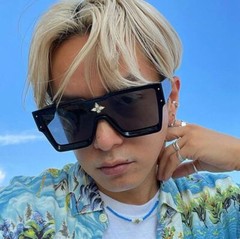 Trendy Sunglasses Oversized Flat Lens Black Lens Hip Hop Stylish UV400 Fashion