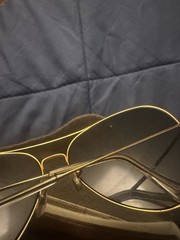 Ray-Ban Men’s Aviator Sunglasses Gold Metal Frame Black G-15 Glass Lenses