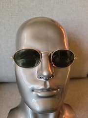 Vintage 60’s B&L Ray-Ban Oval Round Aviator Sunglasses 48mm Gold Green Lens USA