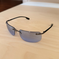 D&G 2098 Rimless Sunglasses Gray Tinted Lenses Black Metal Frame 120mm