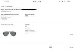 Gucci GG1163S 001 Aviator Sunglasses Gold Gray Lens w/ Case Pouch Cloth EUC