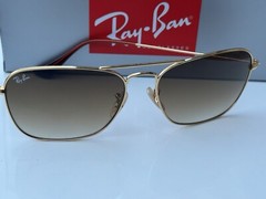 Ray-Ban RB3136 001/51 Caravan Gold Frame Gradiant Brown Lenses Sunglasses