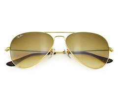 Ray-Ban Sunglasses RB3025 Aviator Gradient Gold Frame Light Brown Lens 58mm