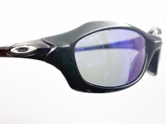 OAKLEY XS FIVE SUNGLASSES YOUTH BLACK BLUE IRIDIUM LENSES