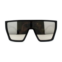 RETRO SHADES DESIGNER RECTANGULAR STYLE LARGE MODERN BLUE MIRROR LENS LUXURY