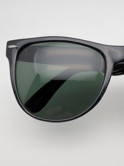 Vintage Gloss Black Frame Green Glass Lens Square Sunglasses China 53-17-134