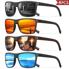 3/4 Pack UV400 Polarized Colorful Sunglasses for Men Women Driving Fishing Gift