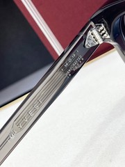 Jacques Marie Mage JMM Yves Sunglasses Handcrafted Clear Gray Frame Blue Lens