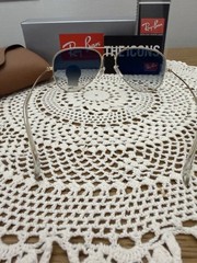 Ray-Ban RB3025 Aviator Gradient Gold Light Blue Sunglasses 62mm Unisex