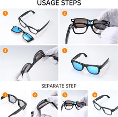 4Pcs Polarized Clip for Ray-Ban Meta Wayfarer & Gen 2 (RW4006/RW4012 Standard 50