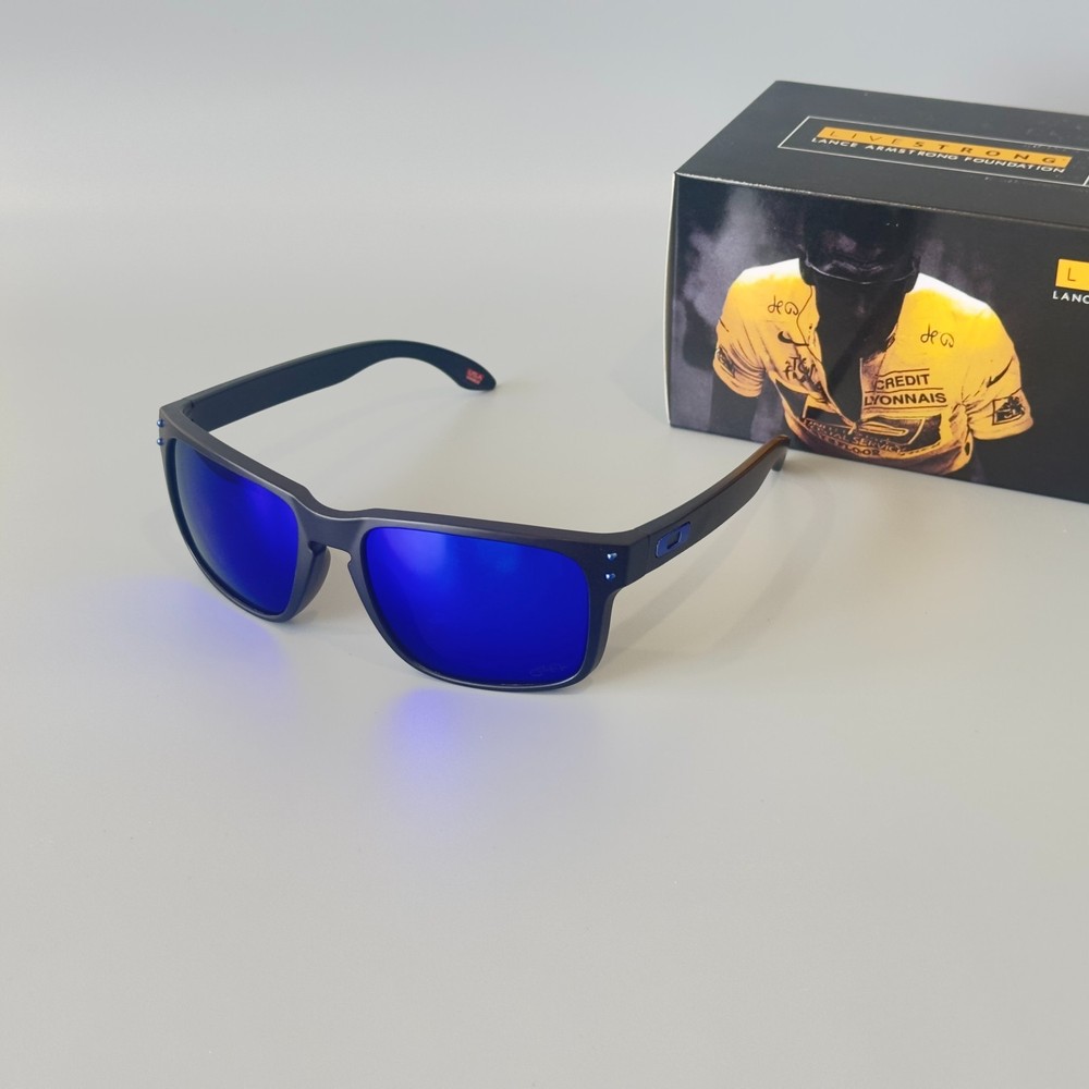 Oakley Holbrook OO9102 signature edition Sunglasses frosted black Deep Blue lens