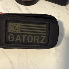 Gatorz Delta Square Sunglasses Gray Metal Frame Gray Tinted Plastic Lens Case