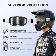 Photochromic Motorcycle Goggles Anti Fog, OTG Dirt Bike Motocross Goggles UV …