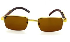 Dark Brown Lens Square Gold Marble Men Shades Outdoor Small Rapper Glasses Fancy