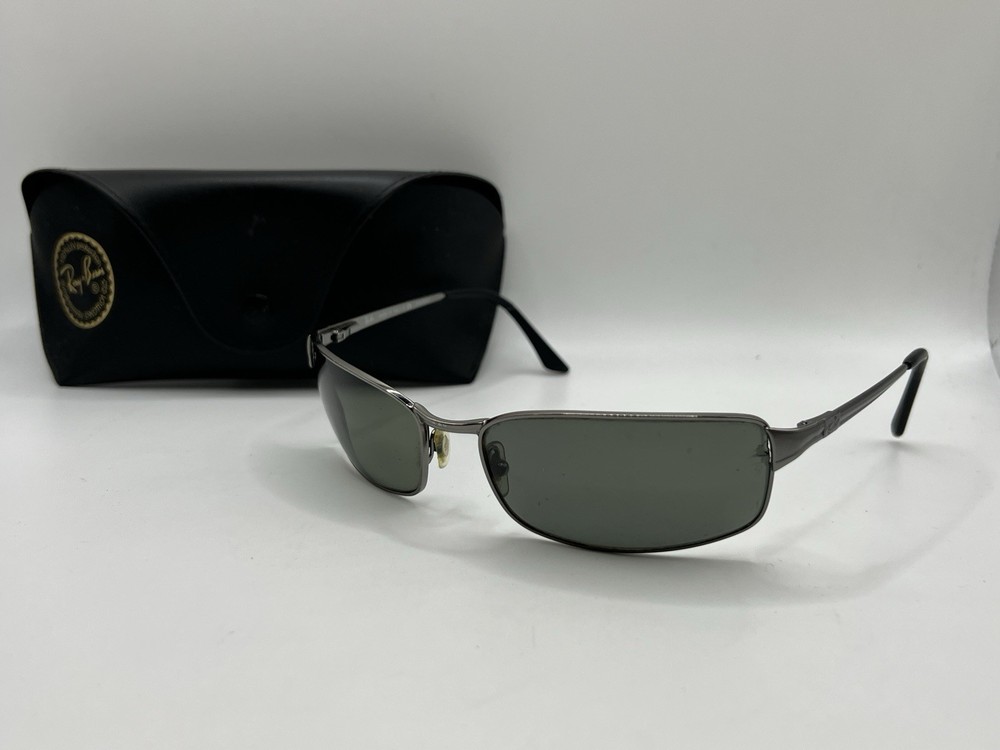 Ray Ban RB 3269 004/58 Gunmetal Grey Polarized Sunglasses Chipped Lenses Italy