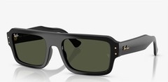 Ray-Ban Lukas Sunglasses RB 4454 6677/31 Polished Black Green Glass 53mm w/case