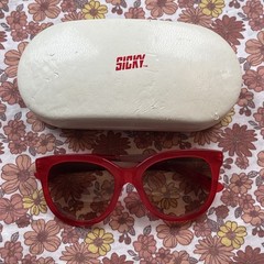 Sicky Sunglasses Full Rim Plastic Square Lightweight Classic Red