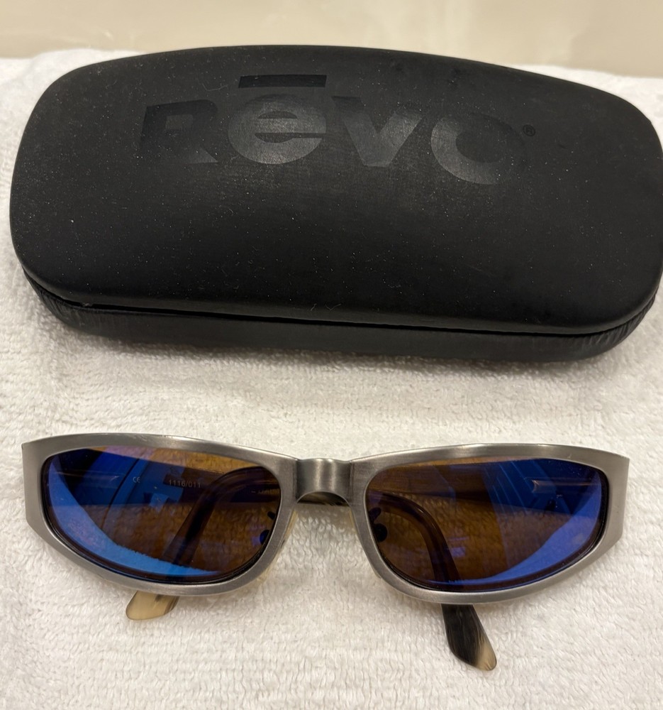 Vintage Revo 1116 011 Metal Mod Wrap Sunglasses (Made in Italy)