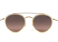 Ray-Ban Sunglasses RB3647-N 9124/43 Round Double Bridge Gold Crystal Brown Gray