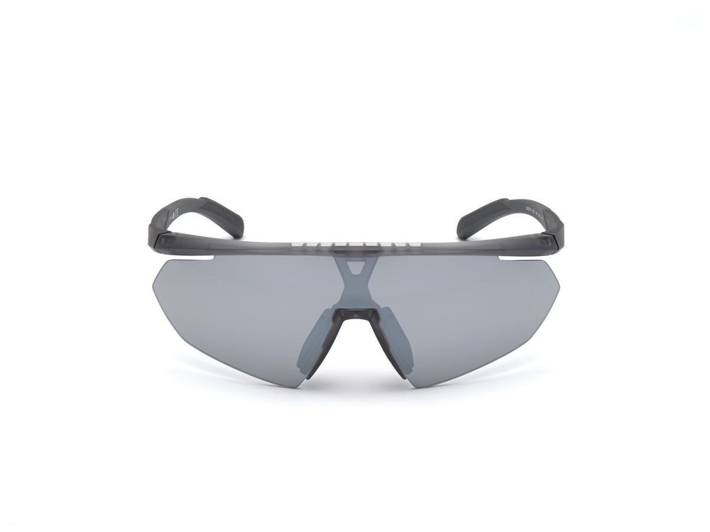 Adidas SP0015 20C Gray Mirrored Plastic Half-Rim Sport Sunglasses Frame 144-140