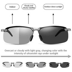 Polarized Photochromic Driving Sunglasses for Men Women Day&Night Safety Glasses