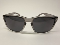 O Holbrook Polarized Dark Clear Frame W/ Black Logo & Black Lens Sunglasses