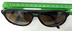 Vintage Black Top Bar Classic Plastic Sunglasses 1980s, 148mm temple, NOS, China