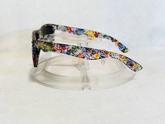Custom PixelVivid Rainbow Metallic Marble Sunglasses with Gold Mirror Lenses