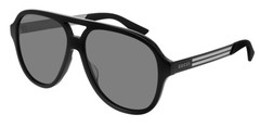 GUCCI GG0688S 001 Aviator Black Ruthenium Black Grey 59 mm Men’s Sunglasses