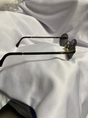 Emporio Armani Oval Sunglasses Gold Frame Black Lenses