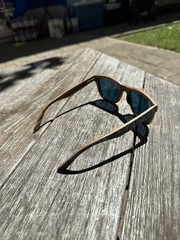 Square Rim Abalone Shell Polarized Sunglasses Lightweight Zebrawood Unisex