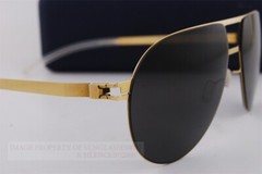 Brand New MYKITA Sunglasses ZANE Gold/Black Dark grey Solid For Men 58mm